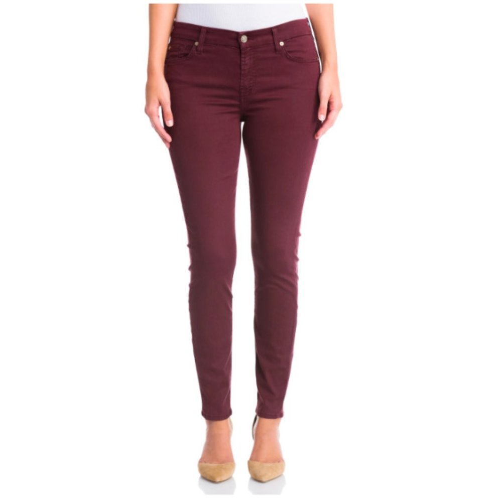 7 For All Mankind b(air) Burgundy Skinny Jeans